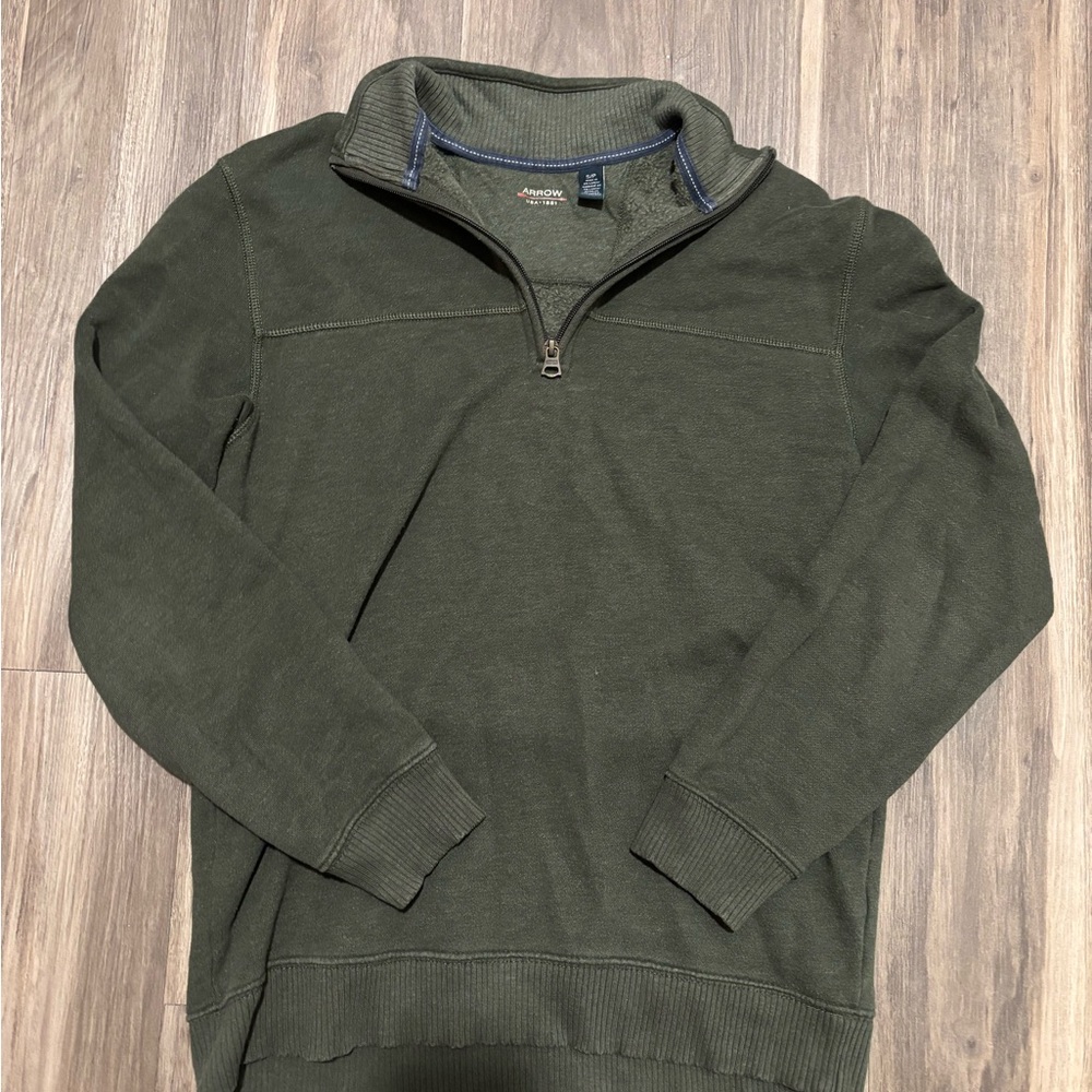 Arrow Men's Olive Zip-Up Sweater